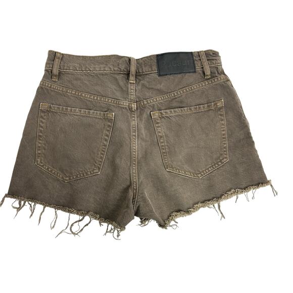 PacSun Vintage High Rise Brown Button Fly Frayed Hem Cutoff Shorts Size 27 - Picture 4 of 12